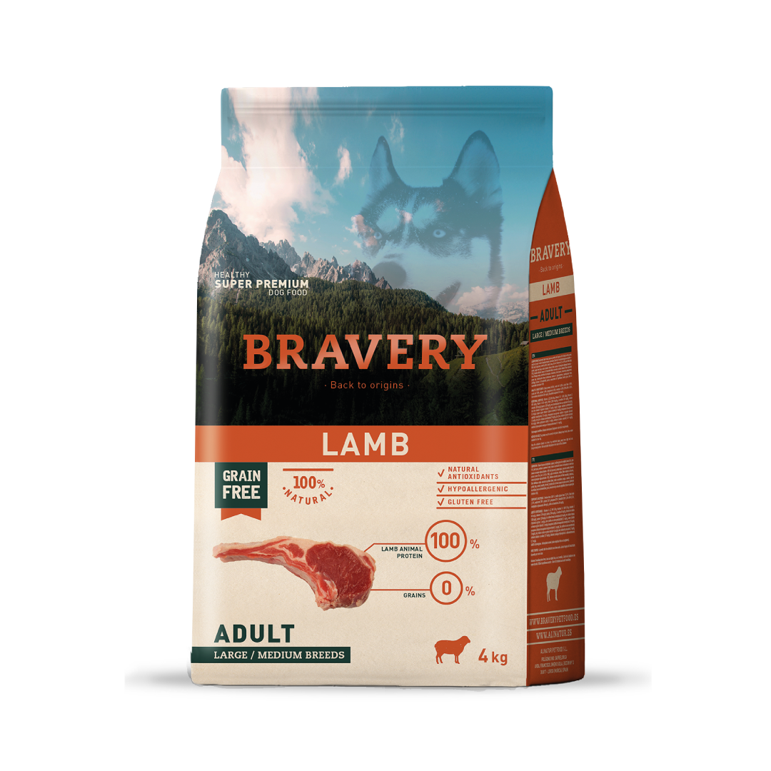 Bravery Perro Adulto raza Mediana y Grande - Cordero - Mascota Express